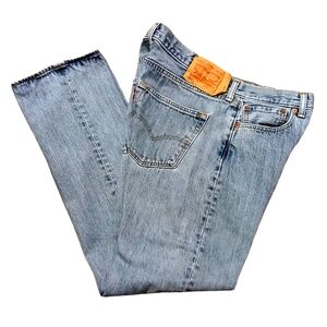 Men's Vintage Levi's '93 501 34x32 Button Front Red Tab Lt. Wash Denim Jeans EUC